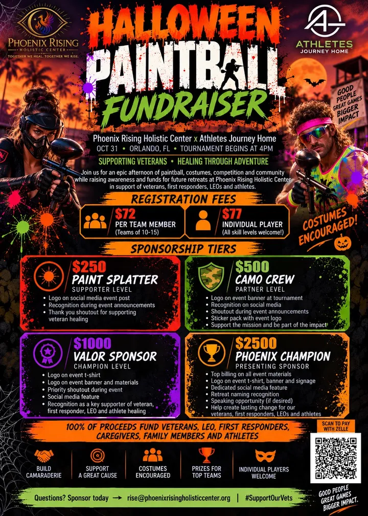 Halloween Paintball Fundraiser event flyer