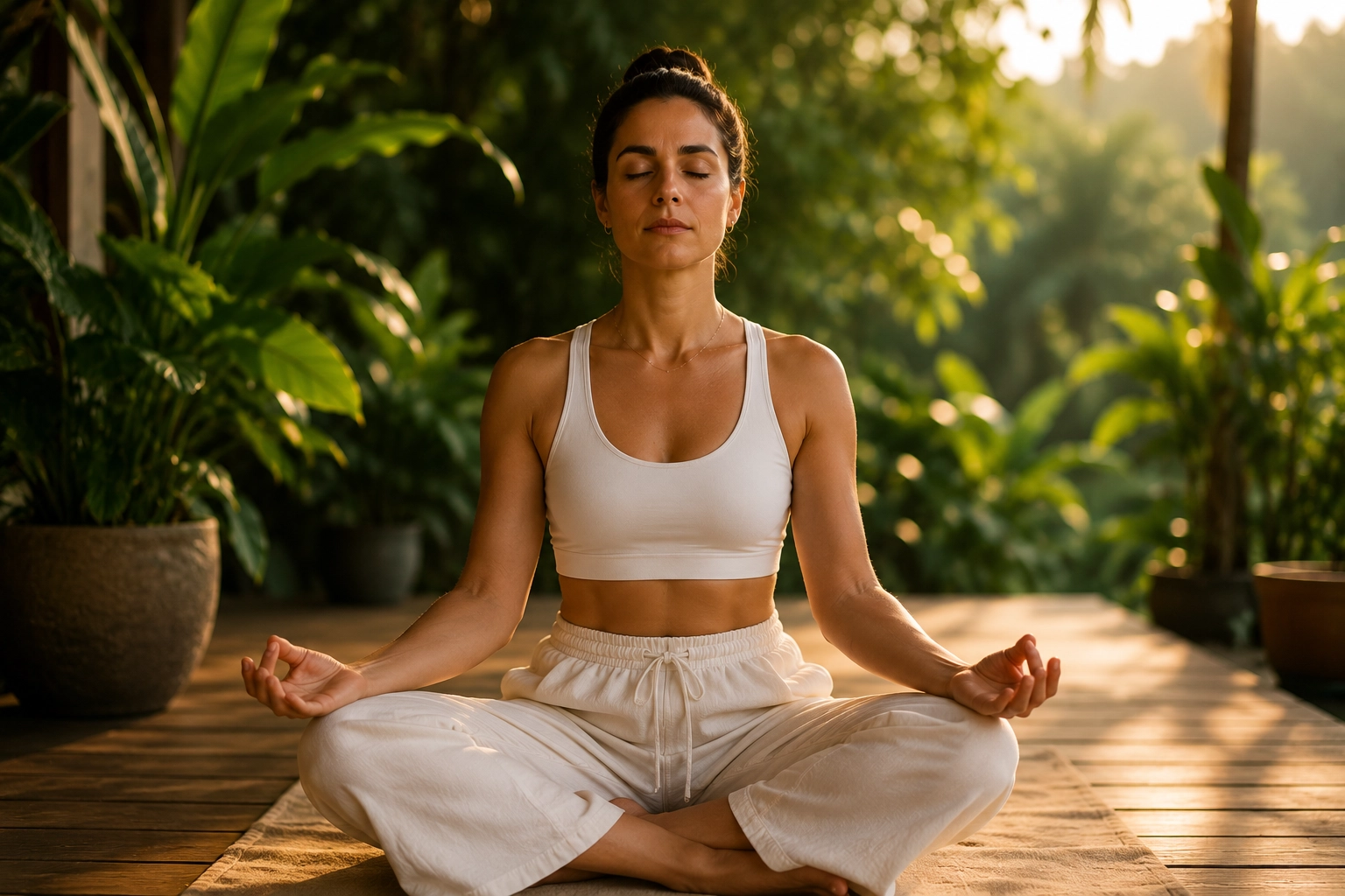 Meditation in a tranquil natural setting